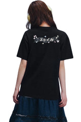 MEDM x Iria Mailbox Enjoy Music Logo Print Relaxed Slim Short Sleeve T-Shirt