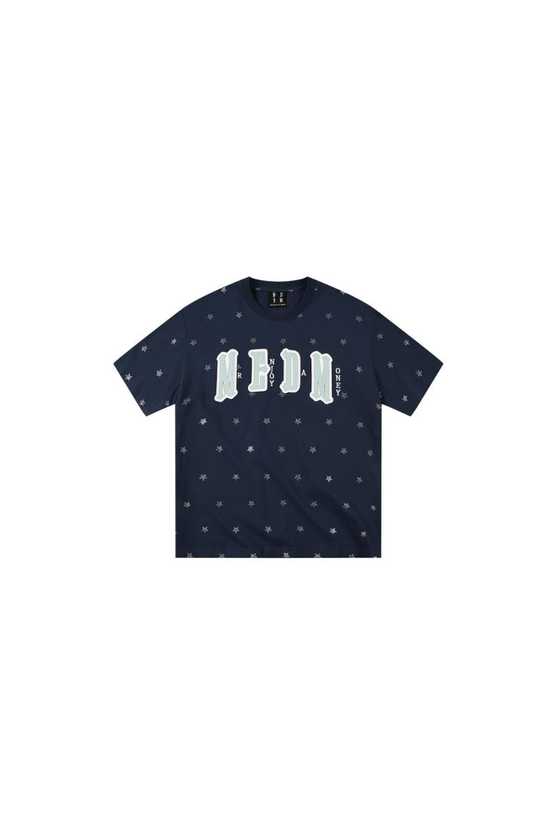 MEDM Glitter Star Double-Layer Short-Sleeve Top