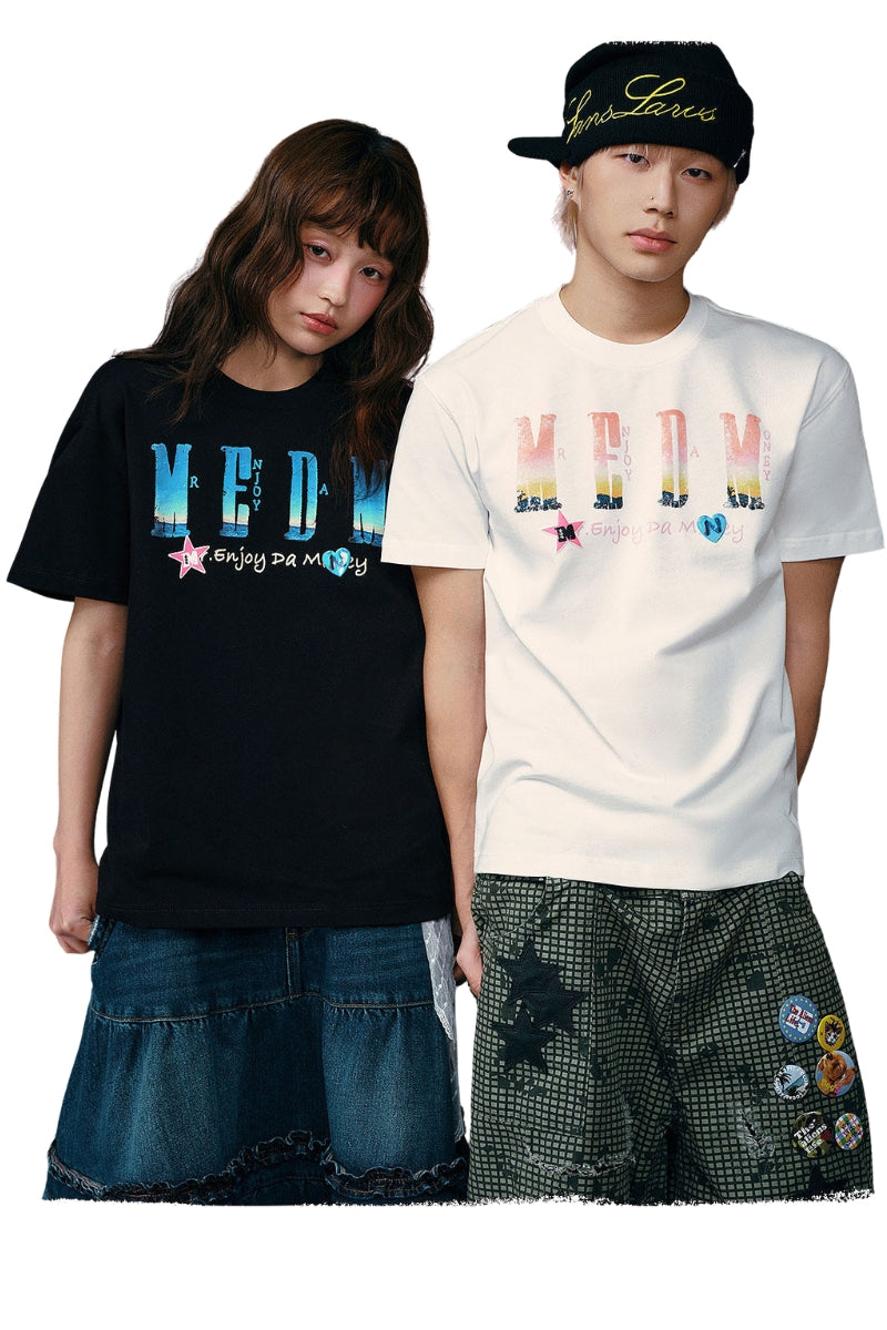 MEDM x NEWMASUS Selfie Print Loose Couple Tee