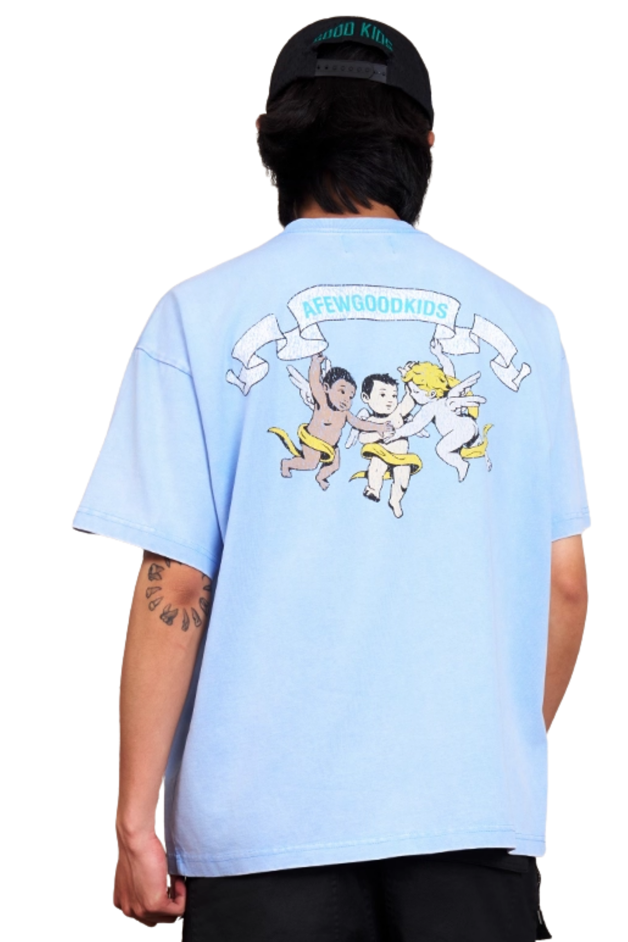 AFGK Triple Angel Washed Distressed Tee