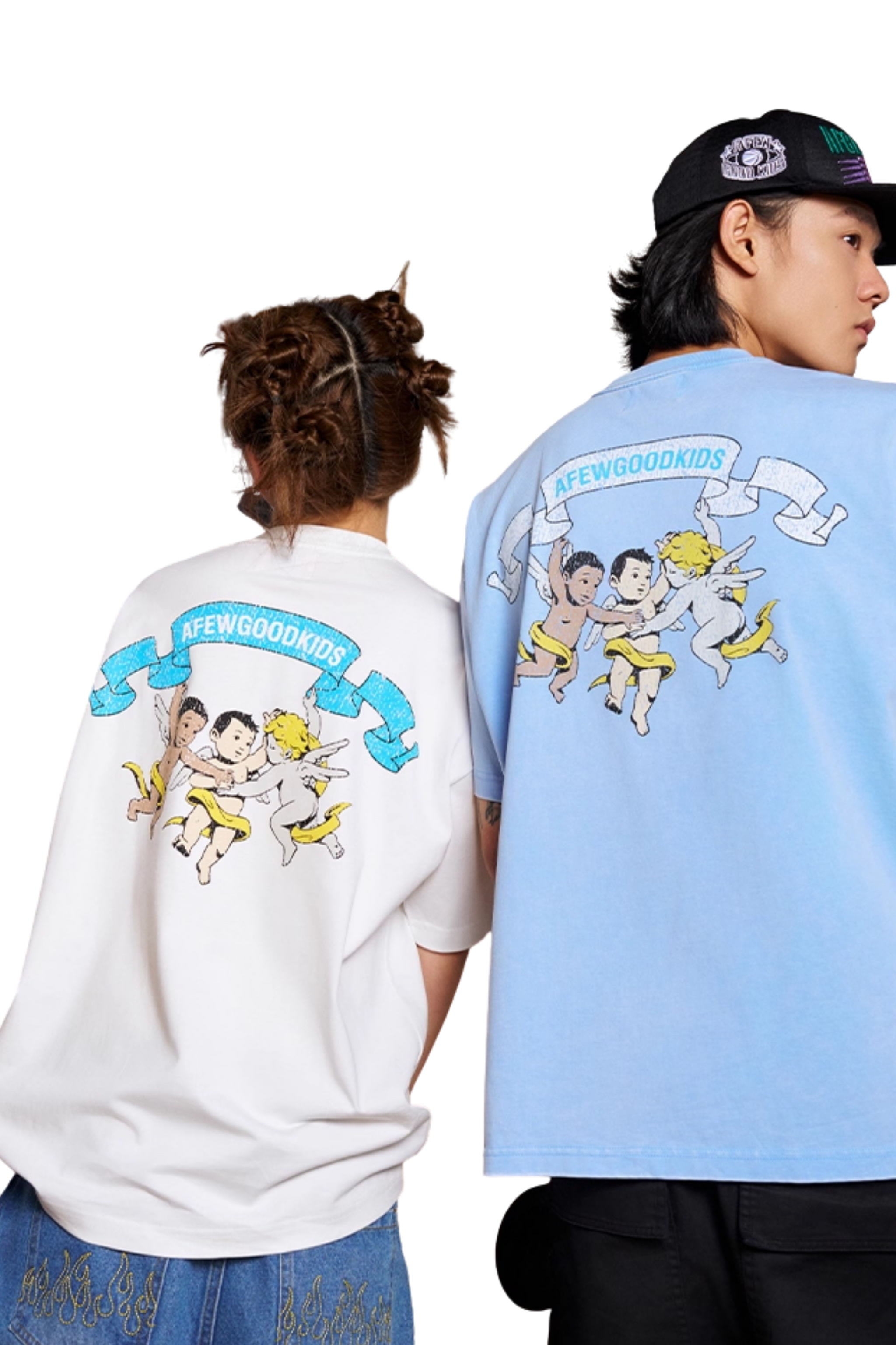 AFGK Triple Angel Washed Distressed Tee