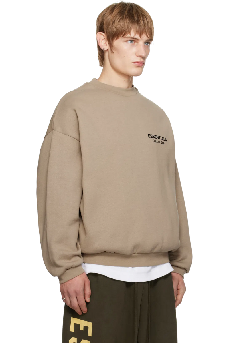Fear Of God Essentials FW24 Fleece Crewneck Sweater DESERT SAND [192HO246267F]