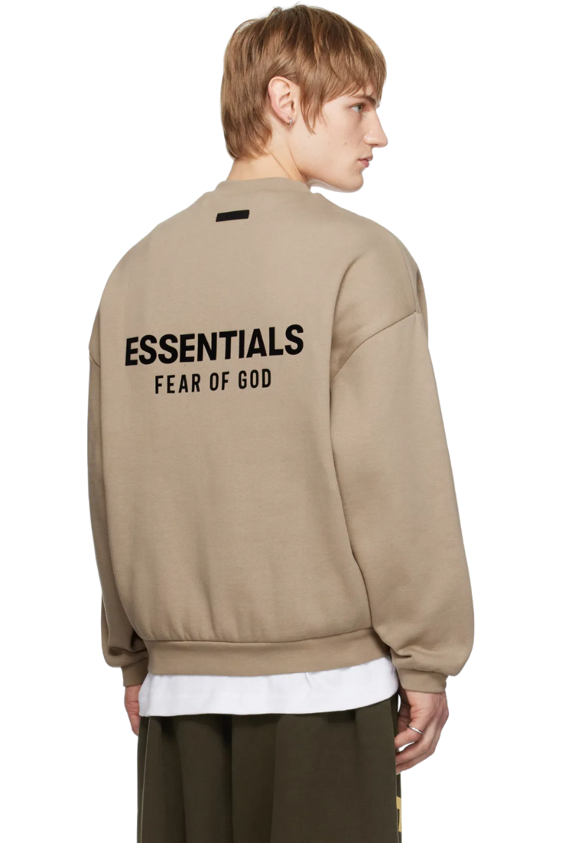 Fear Of God Essentials FW24 Fleece Crewneck Sweater DESERT SAND [192HO246267F]
