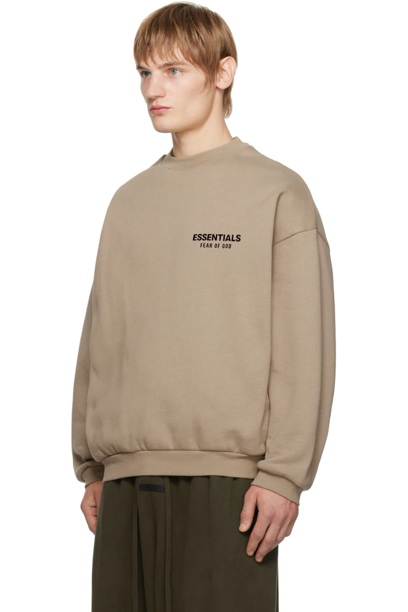 Fear Of God Essentials FW24 Fleece Crewneck Sweater DESERT SAND [192HO246267F]
