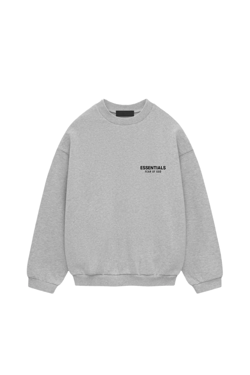 Fear Of God Essentials FW24 Fleece Crewneck Sweater LIGHT HEATHER [192HO246268F]