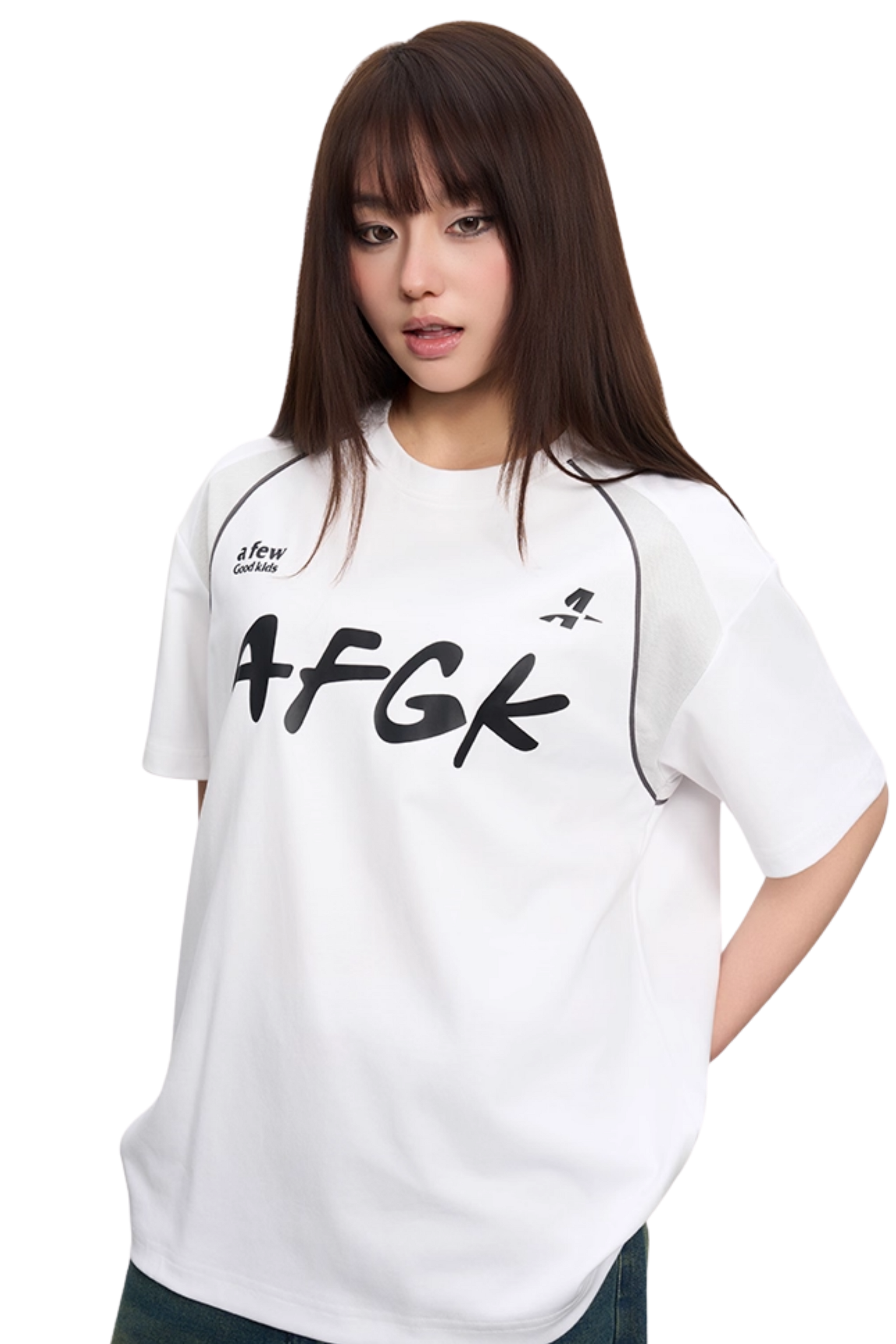 AFGK Mesh Shoulder Strip Tee