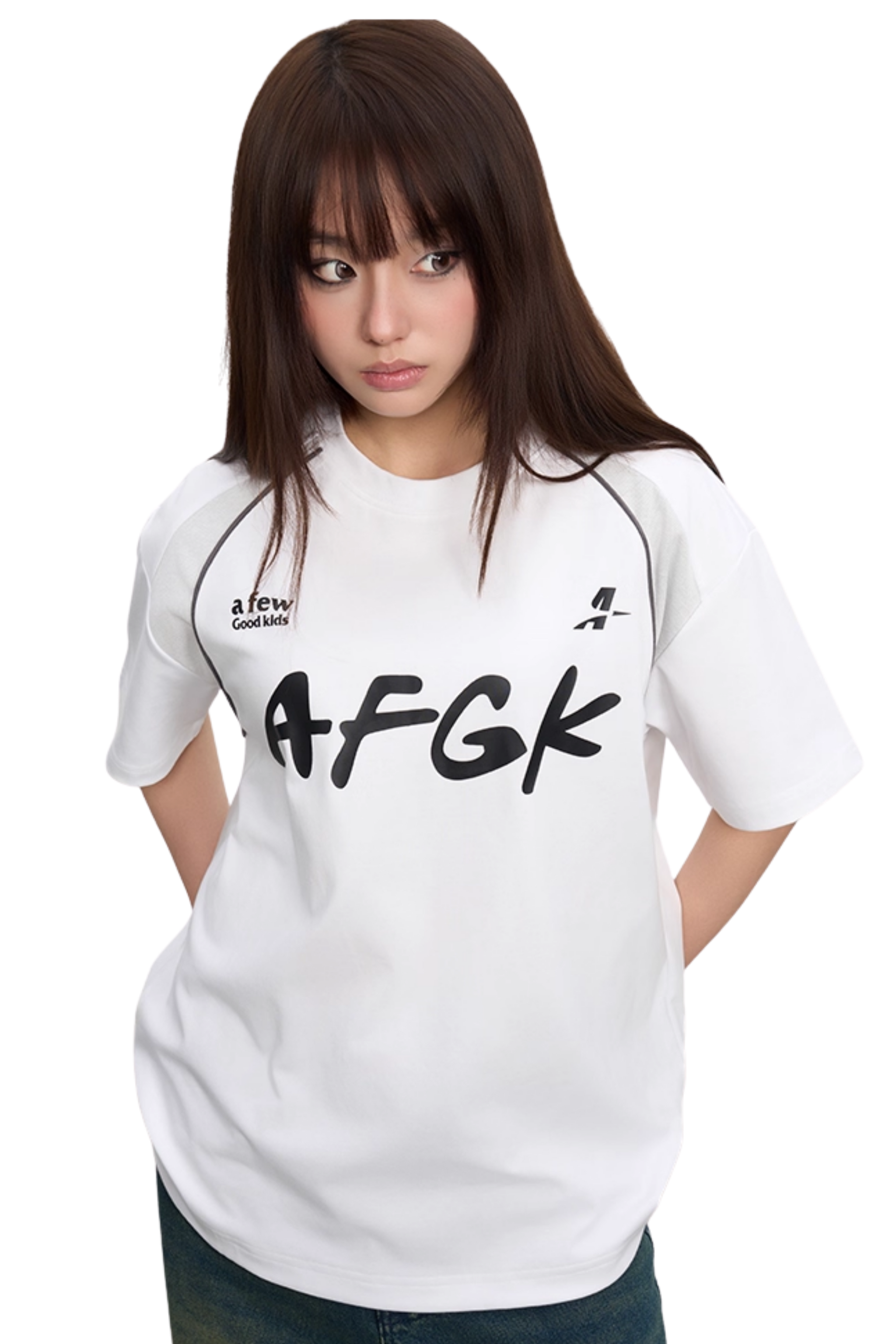 AFGK Mesh Shoulder Strip Tee