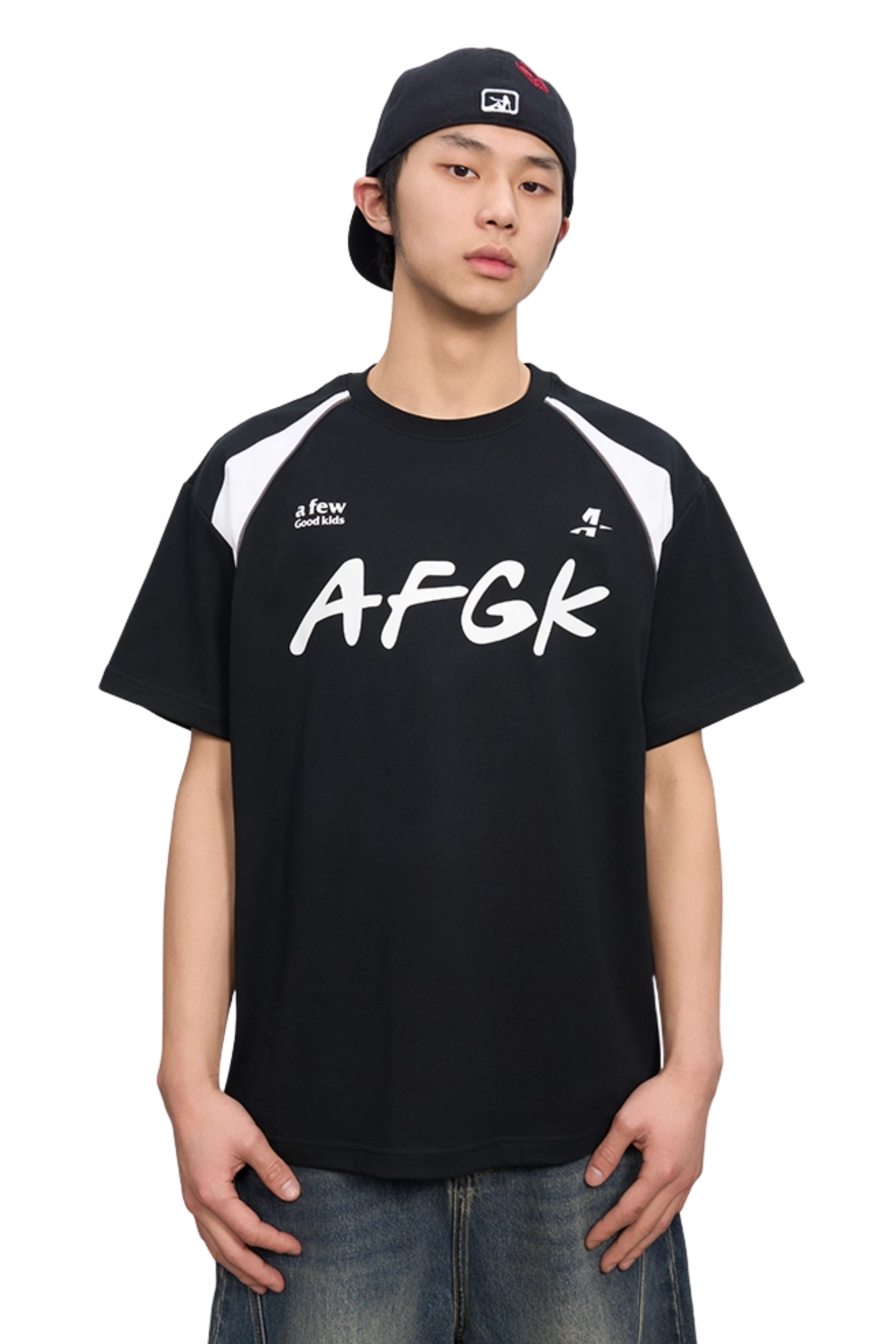 AFGK Mesh Shoulder Strip Tee