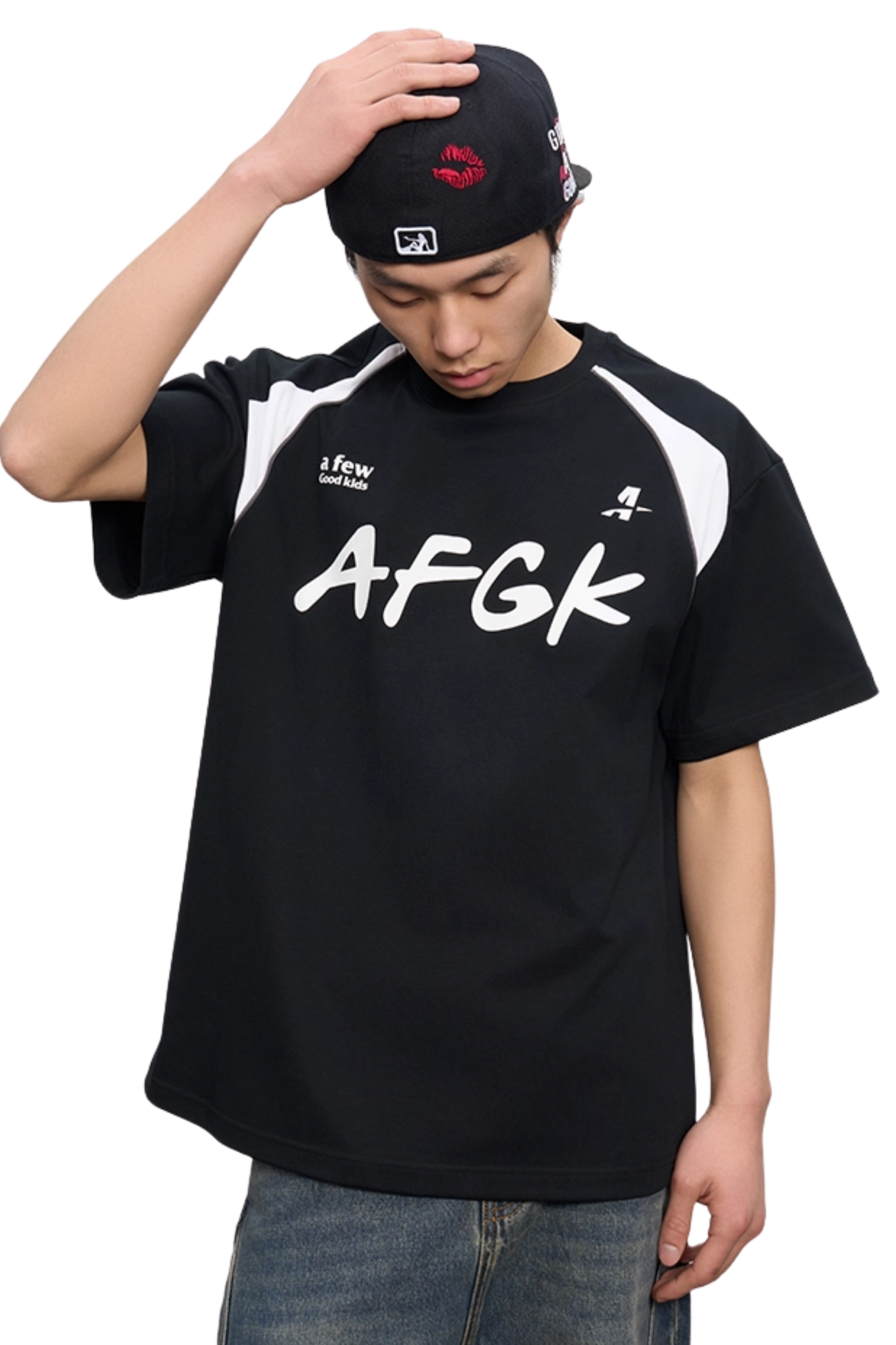 AFGK Mesh Shoulder Strip Tee