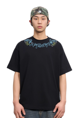 AFGK Collar Edge Floral Embroidery Tee