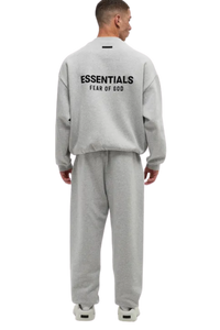 Fear Of God Essentials FW24 Fleece Crewneck Sweater LIGHT HEATHER [192HO246268F]