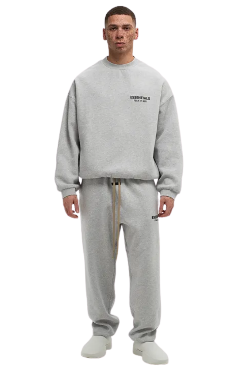Fear Of God Essentials FW24 Fleece Crewneck Sweater LIGHT HEATHER [192HO246268F]