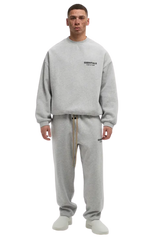 Fear Of God Essentials FW24 Fleece Crewneck Sweater LIGHT HEATHER [192HO246268F]