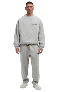 Fear Of God Essentials FW24 Fleece Crewneck Sweater LIGHT HEATHER [192HO246268F]