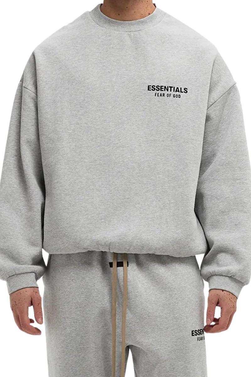 Fear Of God Essentials FW24 Fleece Crewneck Sweater LIGHT HEATHER [192HO246268F]