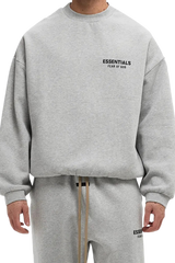 Fear Of God Essentials FW24 Fleece Crewneck Sweater LIGHT HEATHER [192HO246268F]