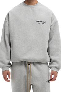 Fear Of God Essentials FW24 Fleece Crewneck Sweater LIGHT HEATHER [192HO246268F]