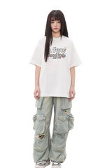 AFGK Hand Paint Floral Embroidery Tee