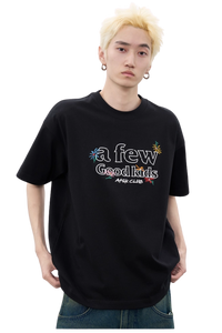 AFGK Hand Paint Floral Embroidery Tee