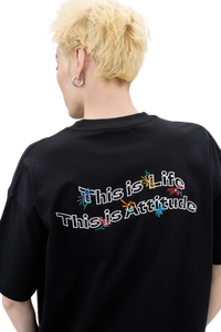 AFGK Hand Paint Floral Embroidery Tee
