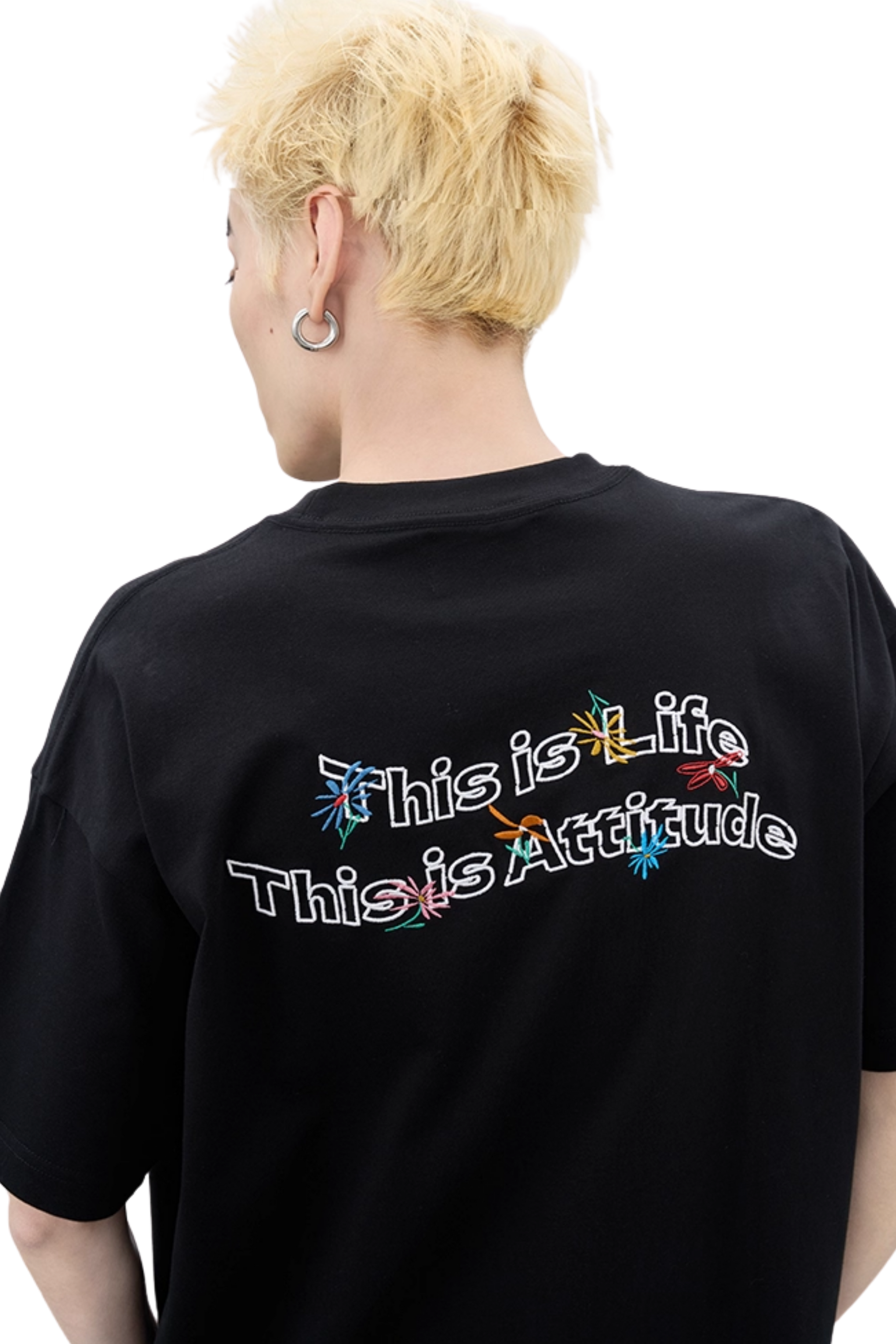 AFGK Hand Paint Floral Embroidery Tee