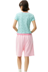 MEDM Fake Two-piece Star Polka Dot Women Tee