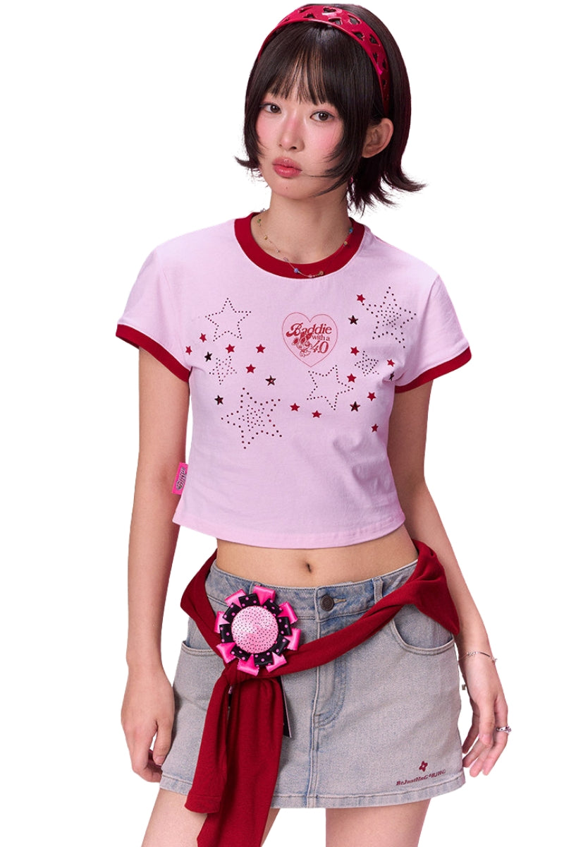 BJHG × The Powerpuff Girls Women Dopamine‑Style Graphic Print Short‑Sleeve Tee
