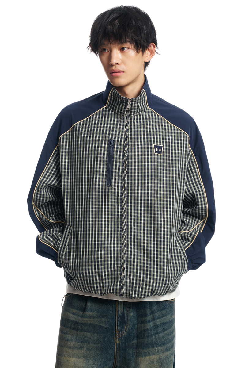 Dangerouspeople | Vintage Plaid Patchwork Contrast Jacket