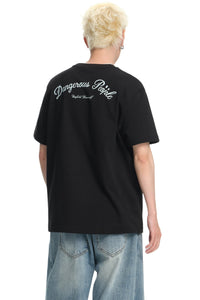 DangerousPeople DSP Detachable D‑Pocket Retro Street Loose Drop‑Shoulder T‑Shirt