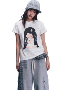 MEDM x Iria Mailbox Guardian Dog Print Women Raglan Tee
