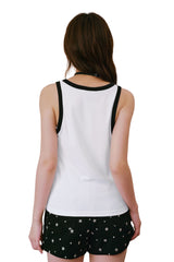 MEDM Fake Two-Piece Stripe Spliced Women Racerback Tank