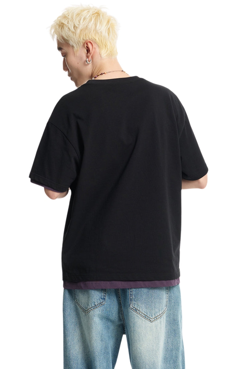 DangerousPeople｜3D Pony Embroidery Pocket Cotton T‑Shirt