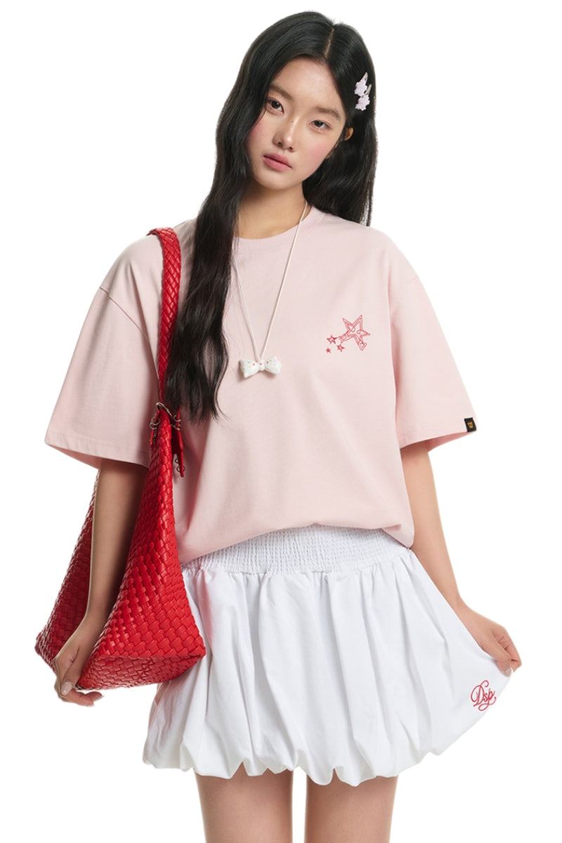 DangerousPeople DSP｜Dashed Horse Print 3D Embroidery Sorona Short‑Sleeve T‑Shirt