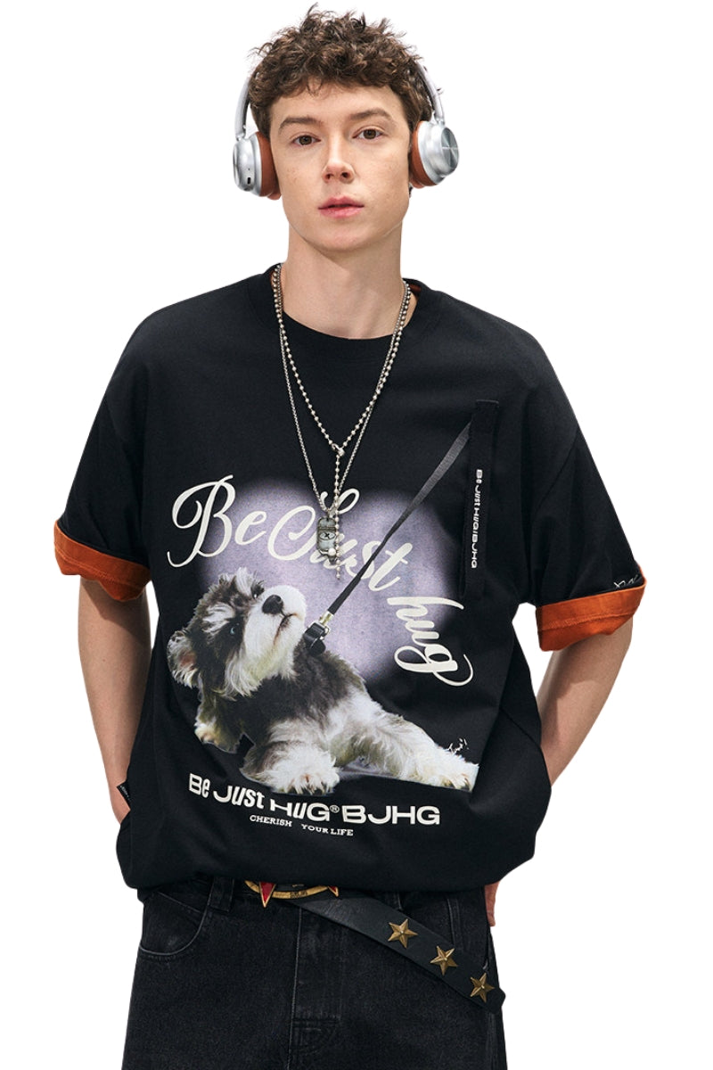 BJHG Unisex Retro Graphic‑Print Quick‑Dry Couple Short‑Sleeve Tee