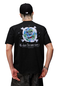 MEDM One Earth Print Star Jelly Gel Letter Washed Tee