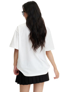 Dangerouspeople DSP Gradient Letter Print T‑Shirt Summer Unisex Couple Streetwear Tee