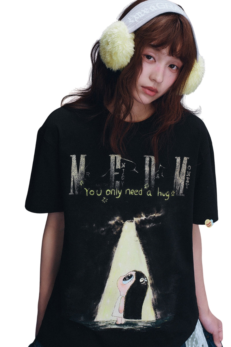 MEDM x Iria's Mailbox Sky Crack Glitter Logo Tee
