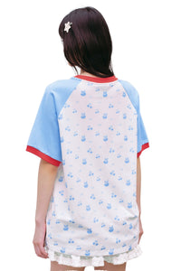 MEDM YUY Yu Small Cherry Raglan Allover Print Couple T-Shirt