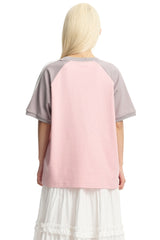 Dangerouspeople DSP Retro Panel Color‑Block Raglan Couple Tee