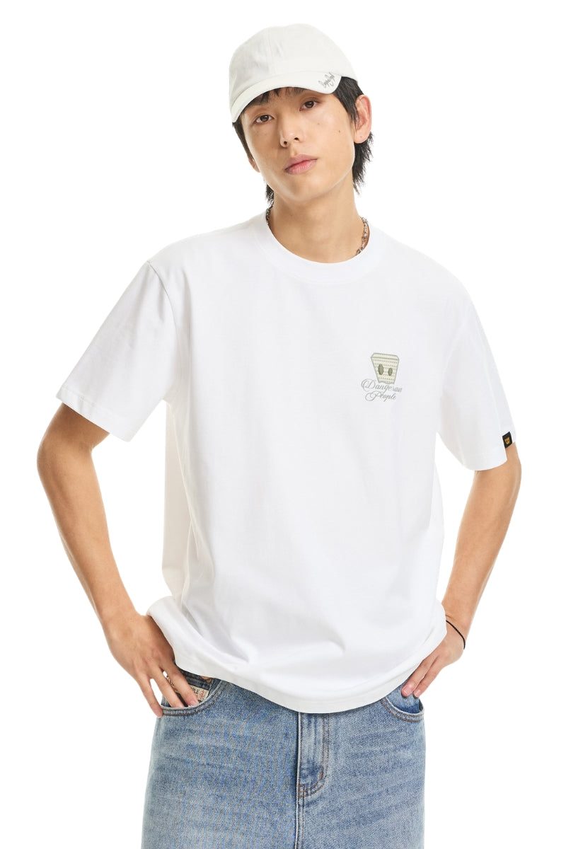 DangerousPeople DSP Mini‑D Print & Embroidery Loose Tee