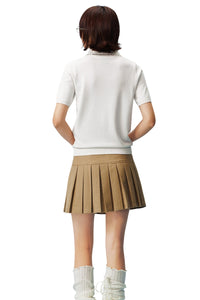 MEDM Casual Loose Fit Sequin Polo Collar Women's Tee