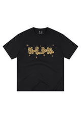 MEDM Rhinestone Puzzle Loose Crew Neck T-Shirt