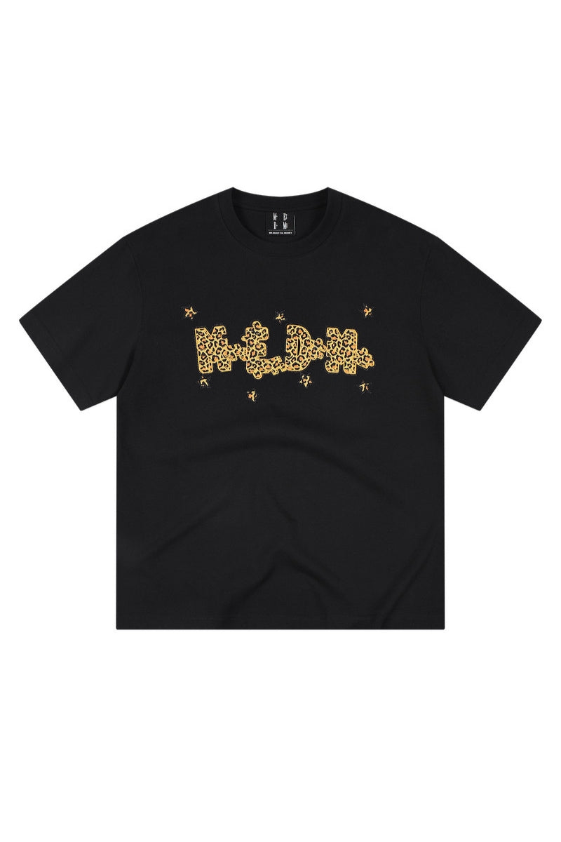 MEDM Rhinestone Puzzle Loose Crew Neck T-Shirt