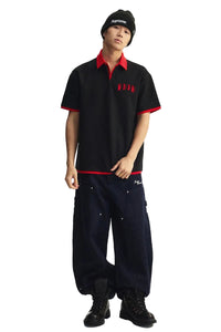 MEDM Air Layer Fake Two Piece Loose Polo Shirt Unisex Summer Lapel Tee