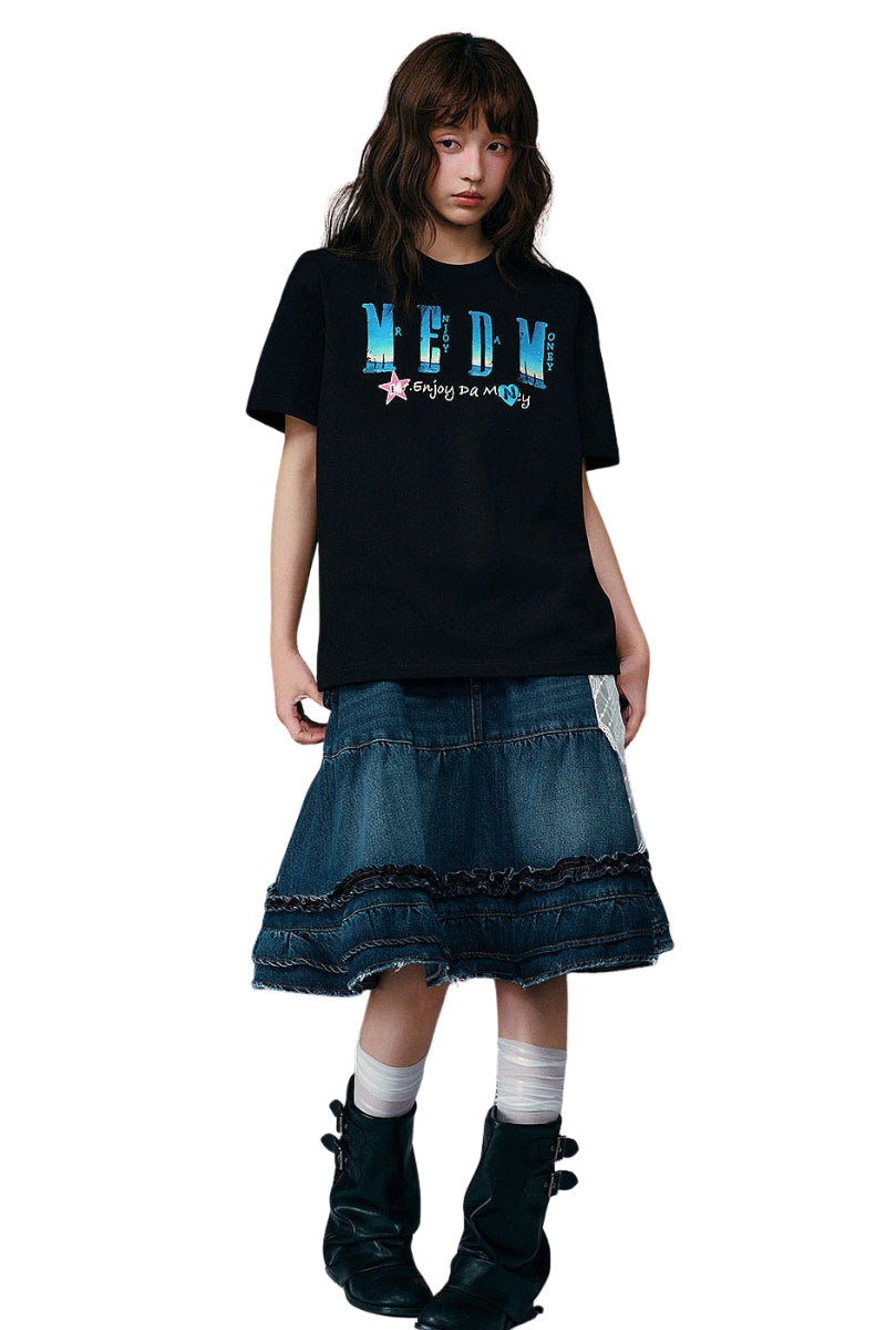 MEDM x NEWMASUS Selfie Print Loose Couple Tee