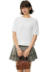 MEDM Solid Knit Embroidered Logo Loose Couple T-shirt