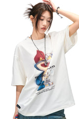 BJHG Unisex Cool‑Touch Quick‑Dry UV‑Protection Cartoon Graphic Short‑Sleeve Tee