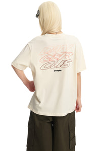 Dangerouspeople DSP Speed‑Theme Slogan Cotton Loose Couple Tee