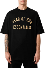 Fear Of God Essentials FW24 Jersey Crewneck Tee Black Oversize [125BT244190F]