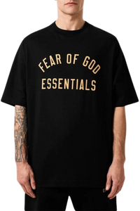 Fear Of God Essentials FW24 Jersey Crewneck Tee Black Oversize [125BT244190F]